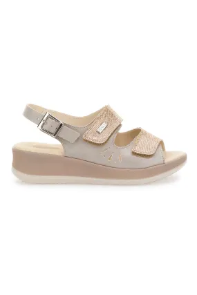 Sandali classici Dulcinea 542292 Beige con strappi e cinturino regolabili