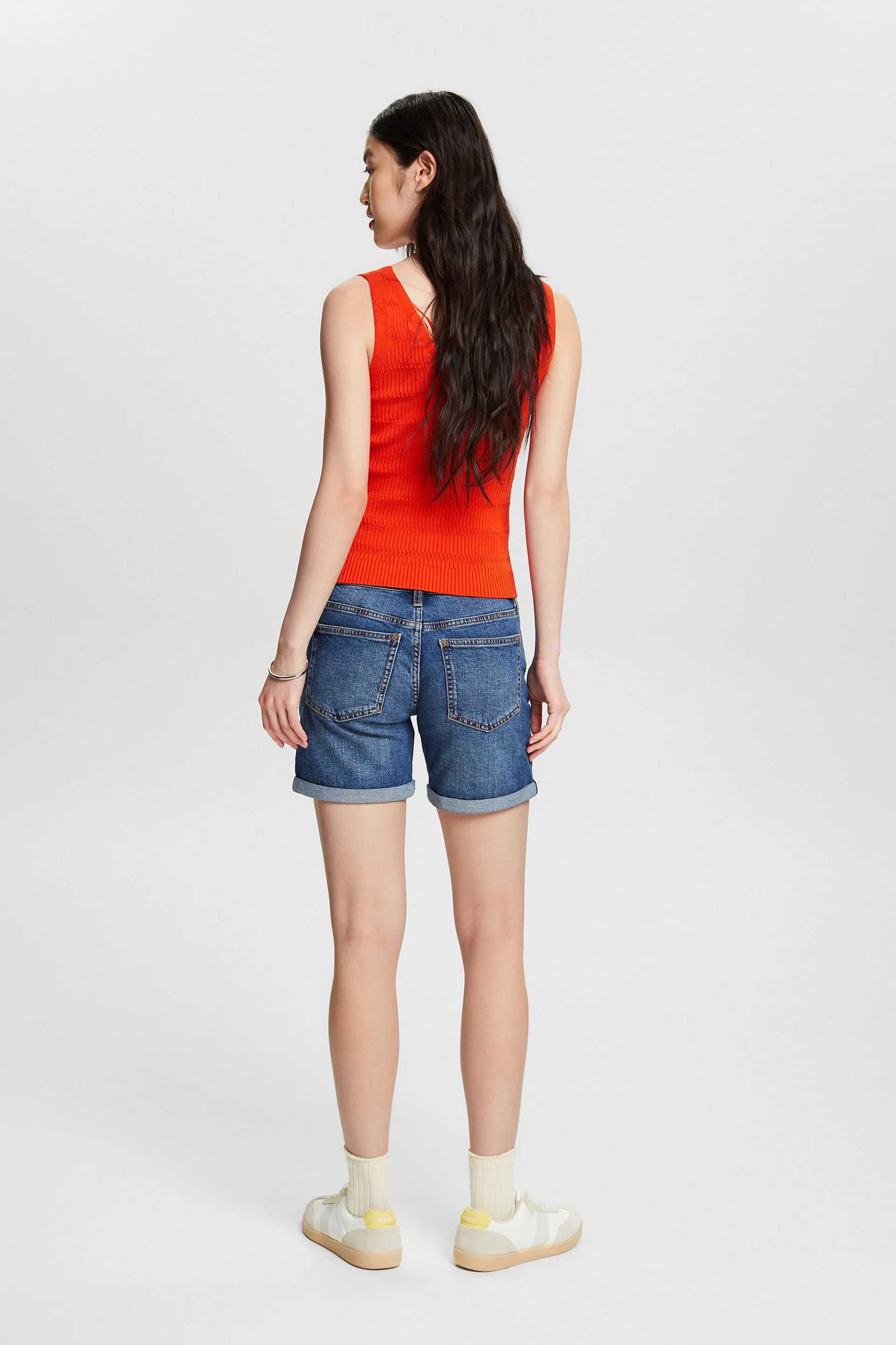 Shorts in denim a vita media, classici e retrò